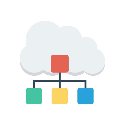 cloud computing Dinosoft Flat icona