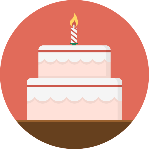 gâteau d'anniversaire Pixel Perfect Flat Icône