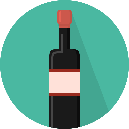 Бутылка вина Pixel Perfect Flat иконка