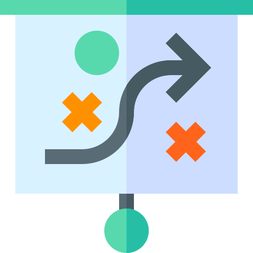 strategie Basic Straight Flat icoon