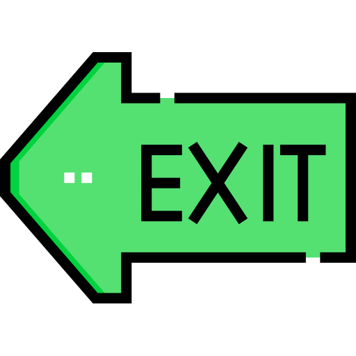 Exit Detailed Straight Lineal color icon