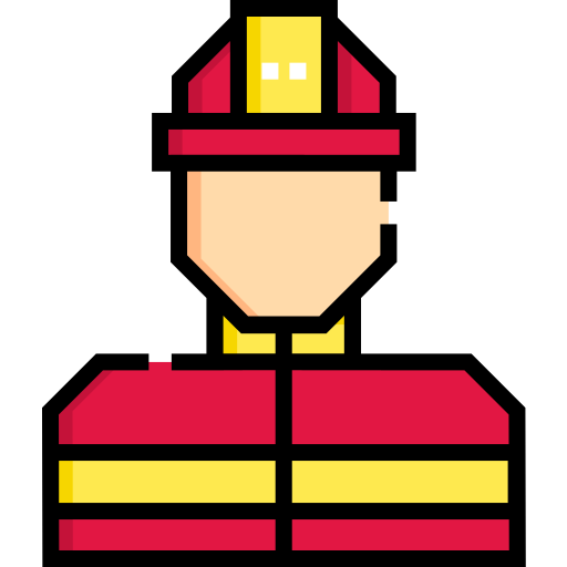 Firefighter Detailed Straight Lineal color icon