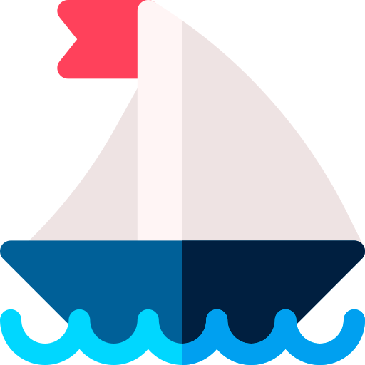 barca a vela Basic Rounded Flat icona