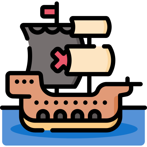 Barco pirata Special Lineal color icono