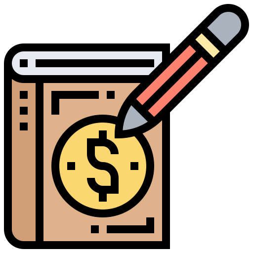Libro de contabilidad Meticulous Lineal Color icono