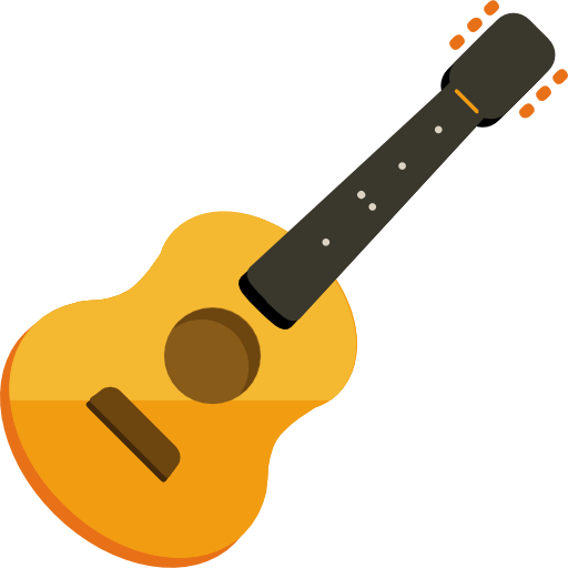 guitarra acustica Roundicons Flat icono
