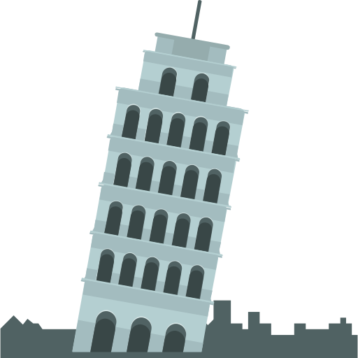 torre pendente di pisa Roundicons Flat icona