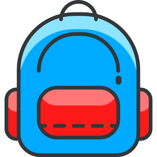 Backpack Roundicons Freebies Lineal Color icon
