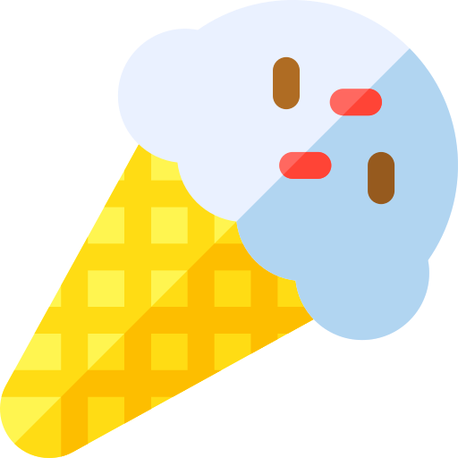 Cono de helado Basic Rounded Flat icono