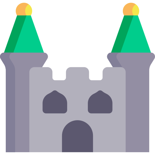 castillo de mos Kawaii Flat icono