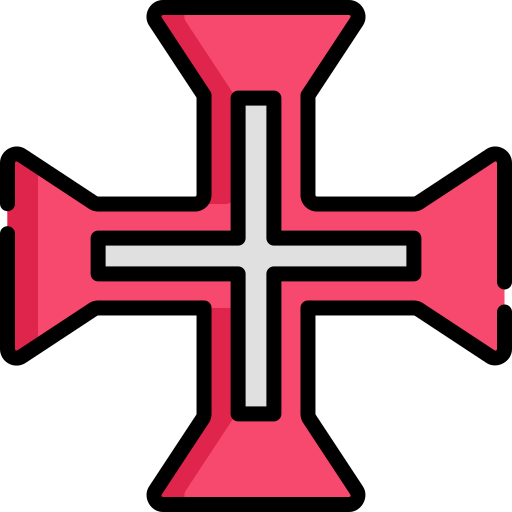krzyż portugalii Kawaii Lineal color ikona