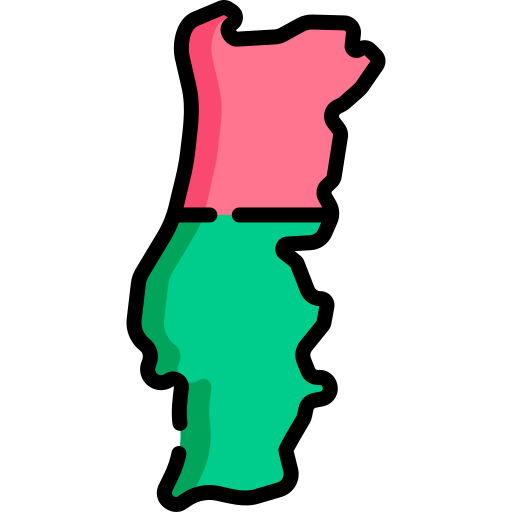 le portugal Kawaii Lineal color Icône
