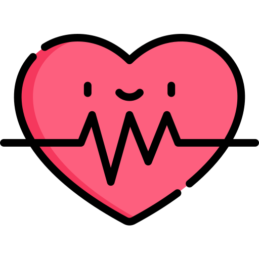frequenza cardiaca Kawaii Lineal color icona