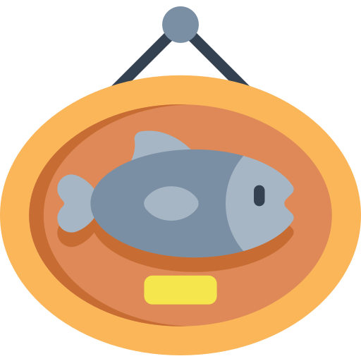 trofeo de pesca Kawaii Flat icono