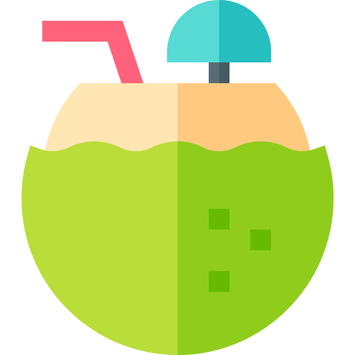 bebida de coco Basic Straight Flat icono