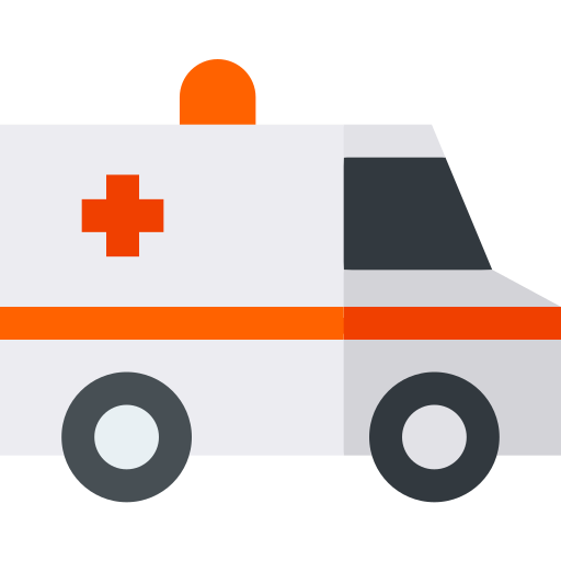 Ambulance Basic Straight Flat icon