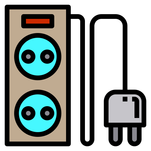 Power strip Catkuro Lineal Color icon