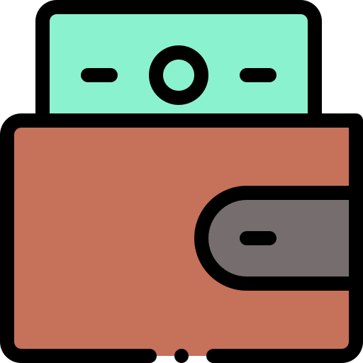財布 Detailed Rounded Lineal color icon