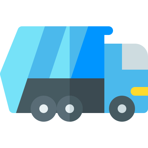 camion della spazzatura Basic Rounded Flat icona