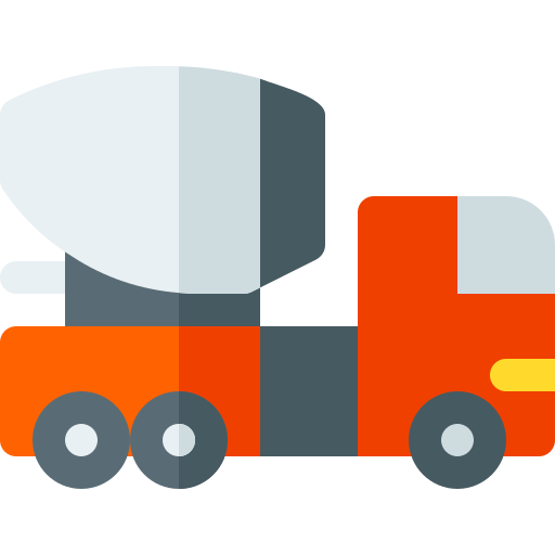 camion betoniera Basic Rounded Flat icona