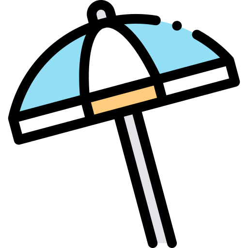 Parasol Detailed Rounded Lineal color icono
