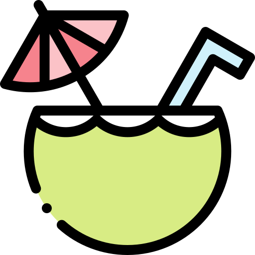 Coconut drink Detailed Rounded Lineal color icon