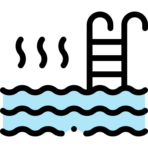 Горячий бассейн Detailed Rounded Lineal color иконка
