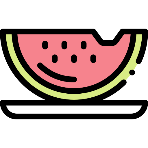Watermelon Detailed Rounded Lineal color icon