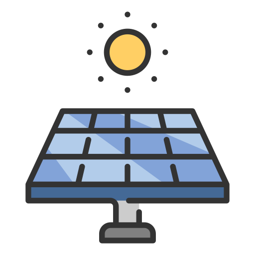 Solar panel MaxIcons Lineal color icon