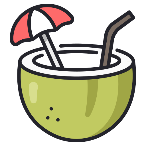 Coconut water MaxIcons Lineal color icon