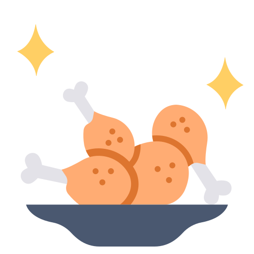 pollo frito MaxIcons Flat icono