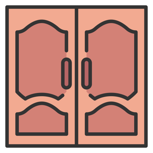 Double door MaxIcons Lineal color icon
