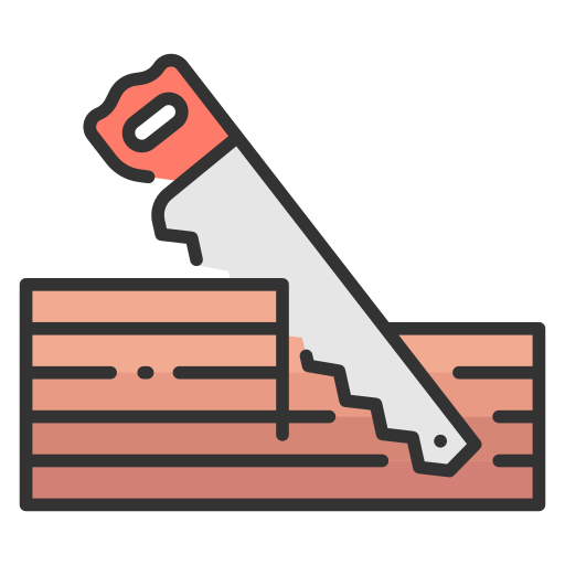Hand saw MaxIcons Lineal color icon