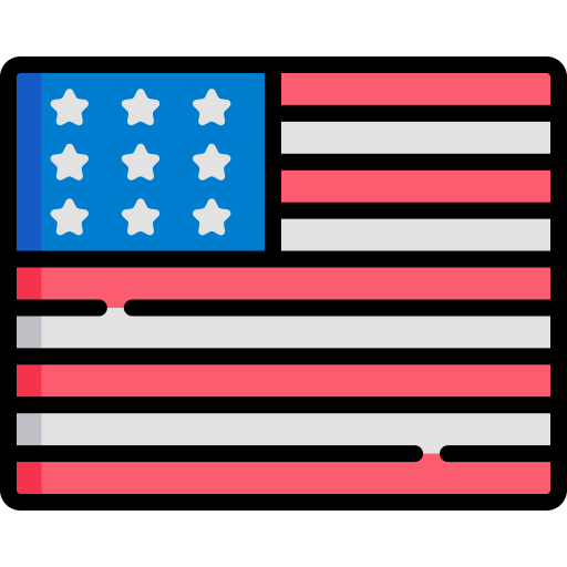 アメリカ合衆国 Kawaii Lineal color icon