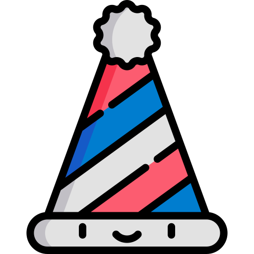 Праздничная шляпа Kawaii Lineal color иконка