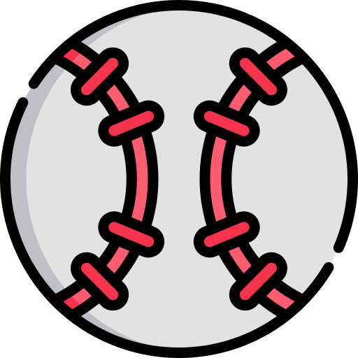 Pelota de béisbol Kawaii Lineal color icono