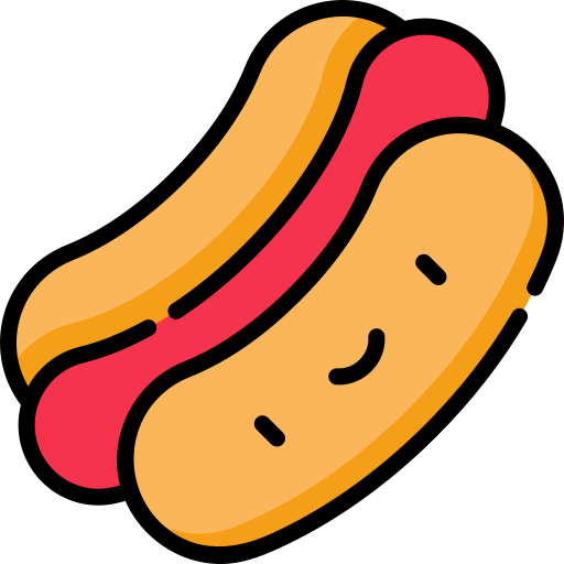 hot-dog Kawaii Lineal color Icône