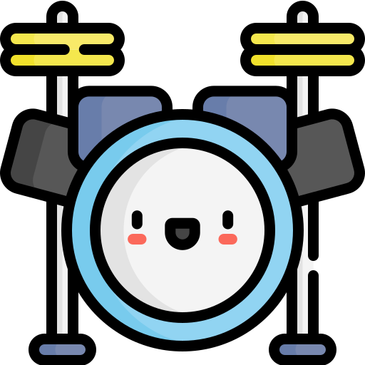 드럼 세트 Kawaii Lineal color icon