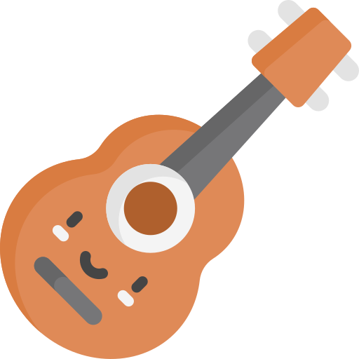 Guitarra acústica Kawaii Flat icono