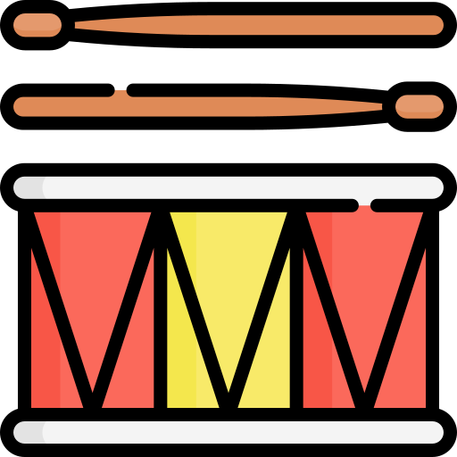 Барабан Kawaii Lineal color иконка