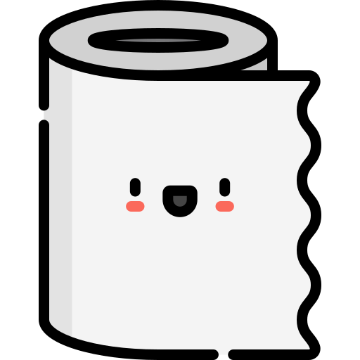 toiletpapier Kawaii Lineal color icoon