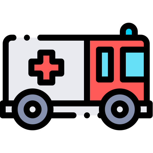 ambulance Detailed Rounded Lineal color icoon