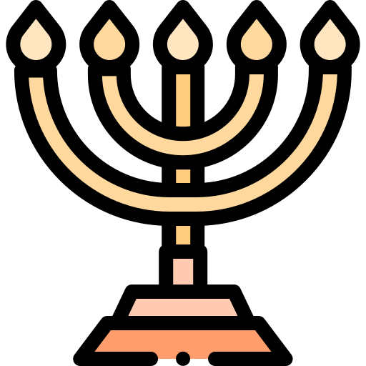 menorah Detailed Rounded Lineal color icona