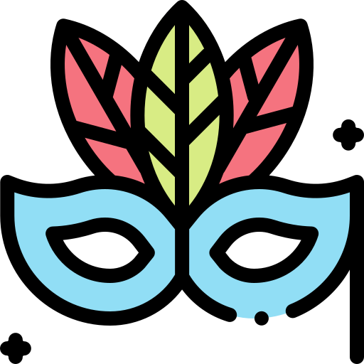 maska karnawałowa Detailed Rounded Lineal color ikona