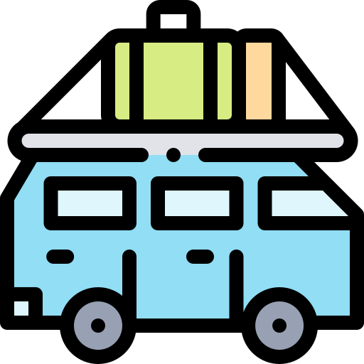 Camper van Detailed Rounded Lineal color icon