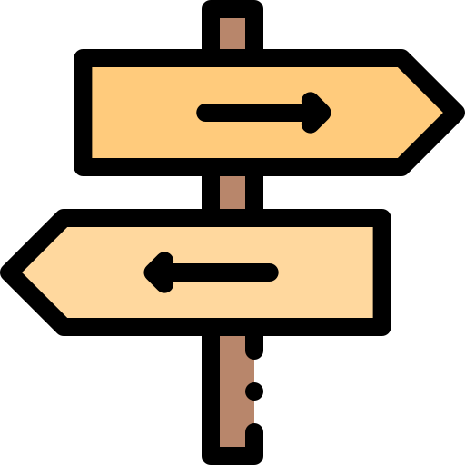 方向 Detailed Rounded Lineal color icon