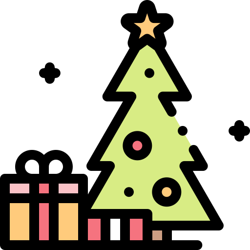 árbol de Navidad Detailed Rounded Lineal color icono