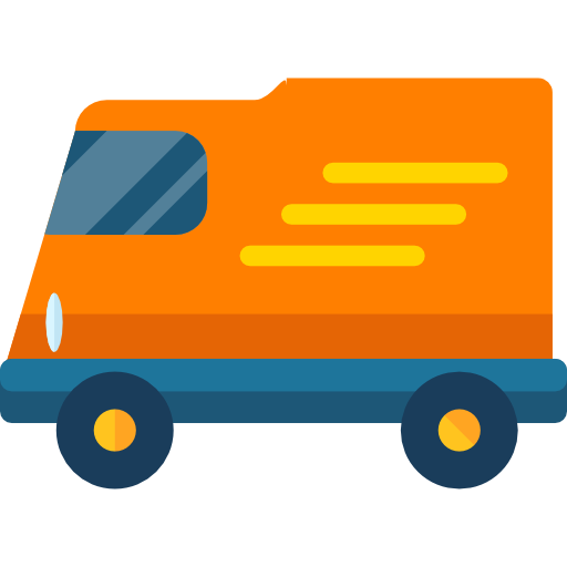 camión de reparto Roundicons Flat icono