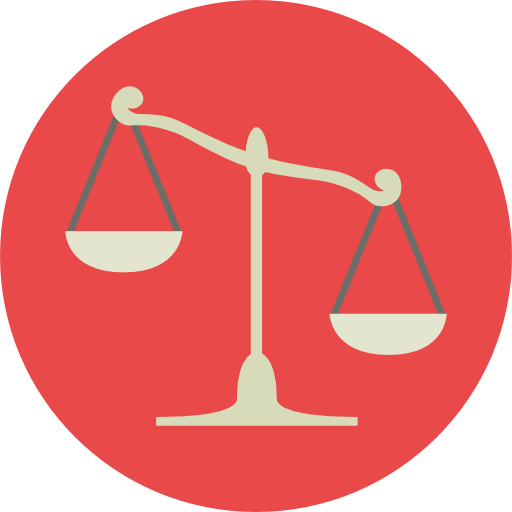 Justice scale Roundicons Circle flat icon