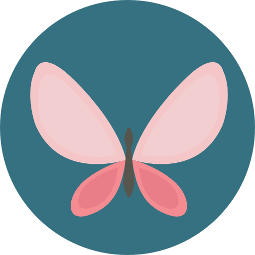 mariposa Roundicons Circle flat icono